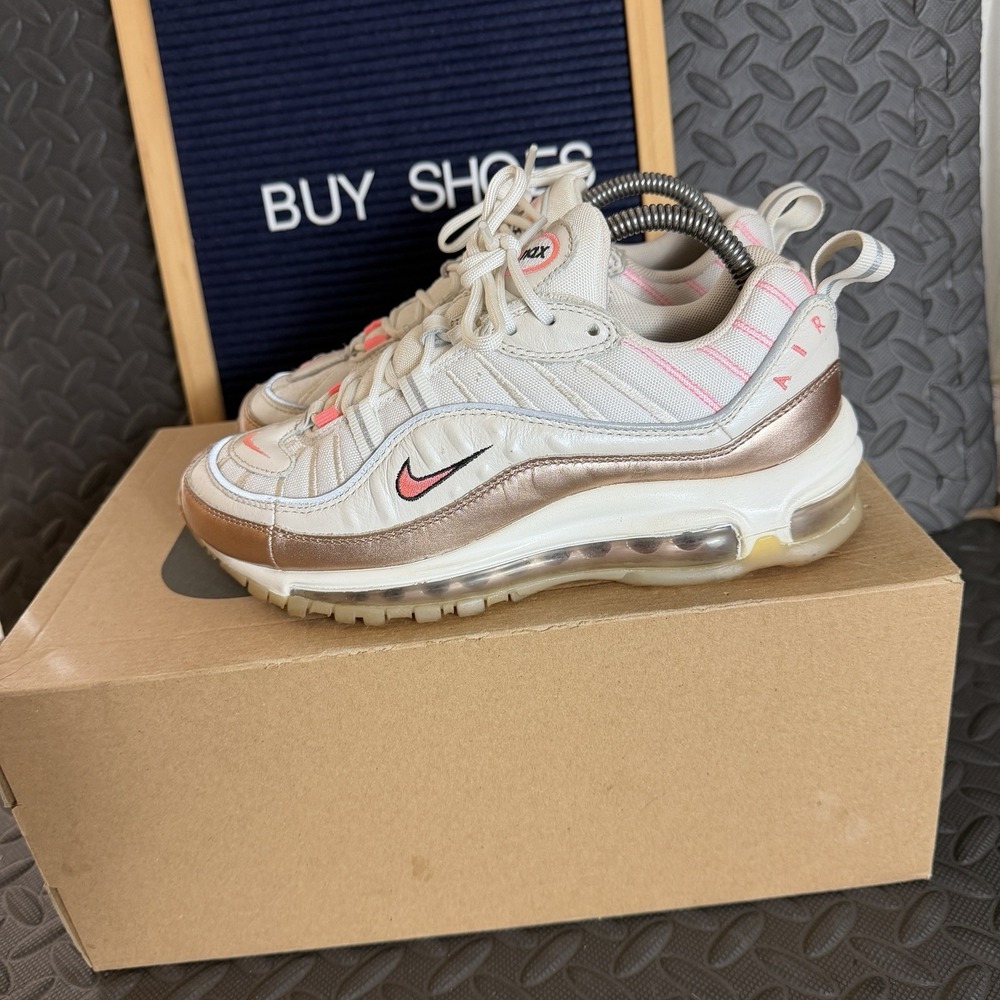 Nike Air Max 98 Womens Running Shoes Sneakers Size 6.5 Orewood Lava Glow